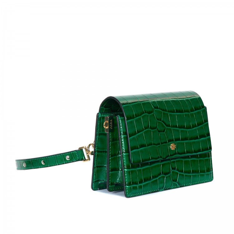 MIDI FARA GREEN CROC-EFFECT