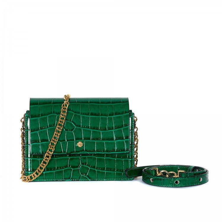 MIDI FARA GREEN CROC-EFFECT